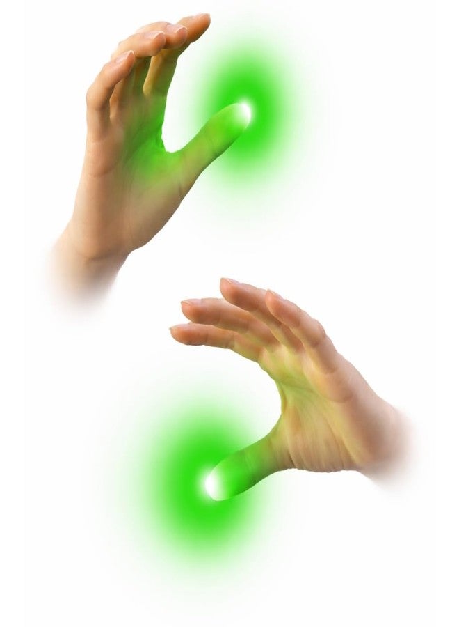 MilesMagic Set of 2 Magic Light Up Thumb Tip | Lights from Everywhere | Easy to Do Flash Lights from Anywhere Close Up Routines Finger Illusion Magic Trick (Green) - Image 1